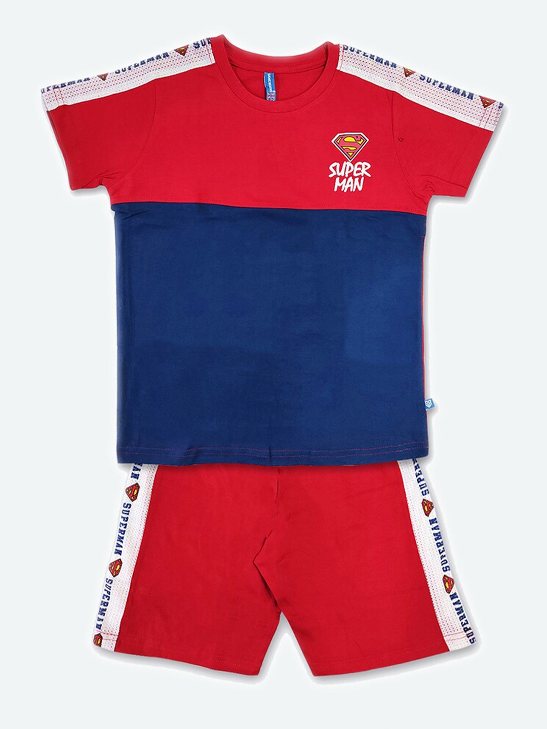 

GAME BEGINS Boys Colourblocked Pure Cotton T-Shirt & Short, Red