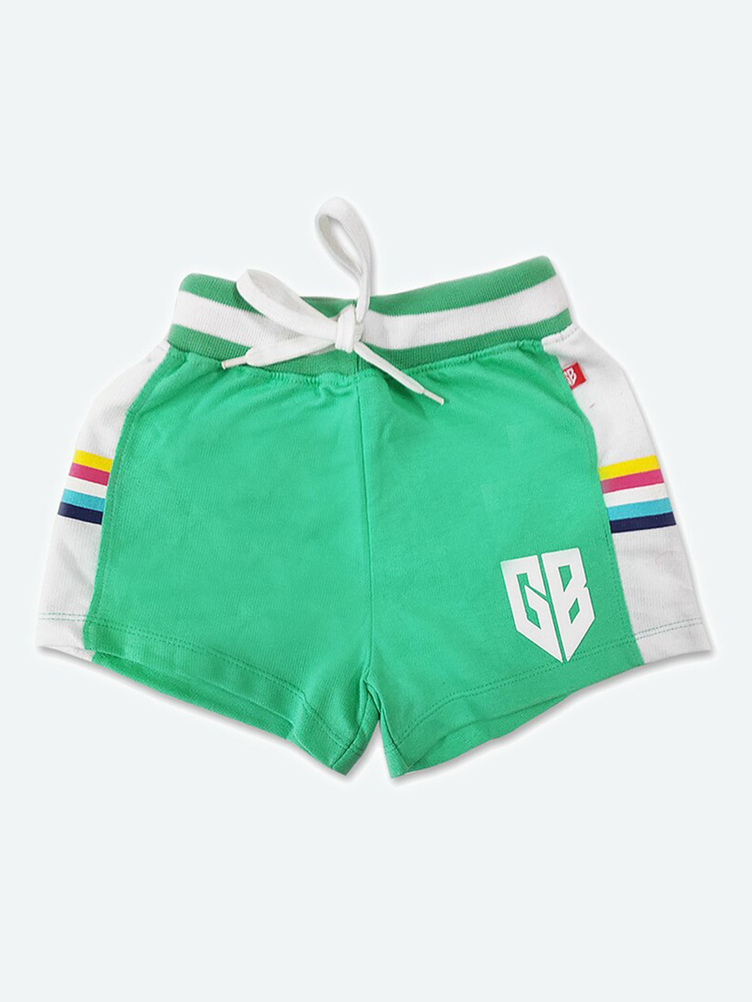 

GAME BEGINS Girls Striped Cotton Shorts, Green