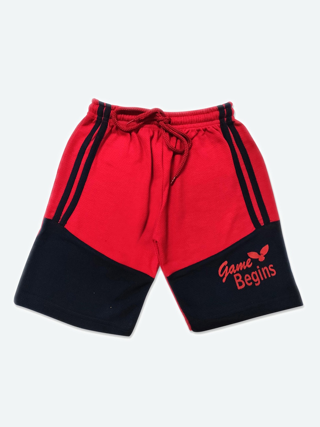 

GAME BEGINS Boys Colourblocked Cotton Shorts, Red