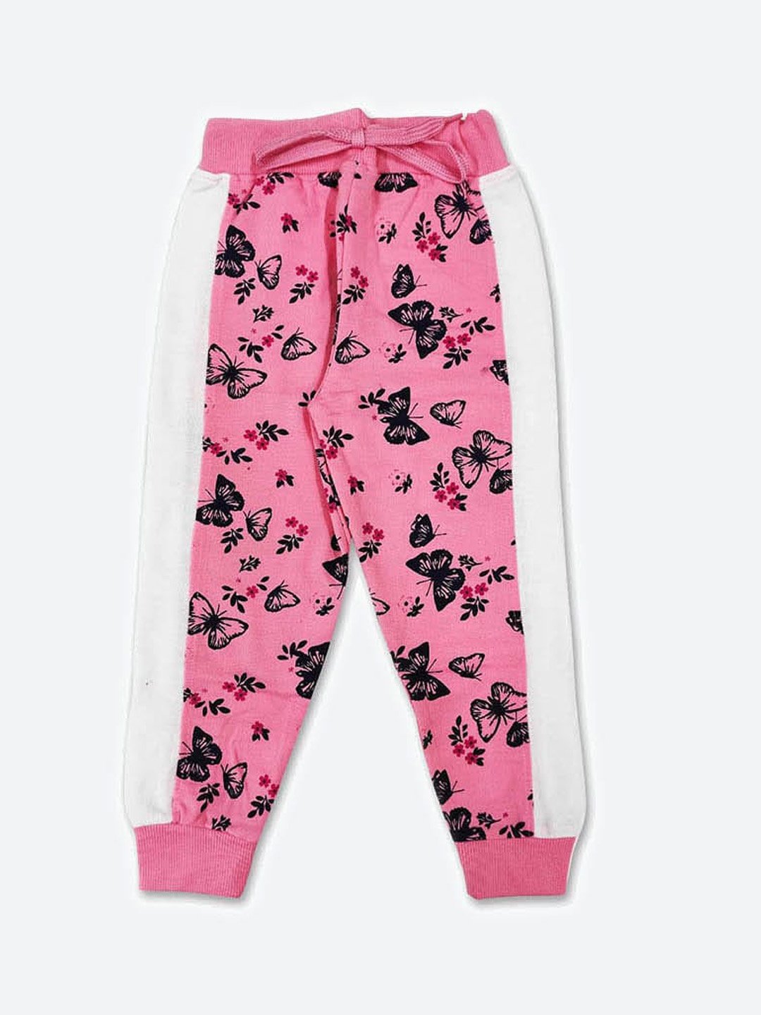 

GAME BEGINS Girls Mid-Rise Floral Printed Cotton Joggers, Pink