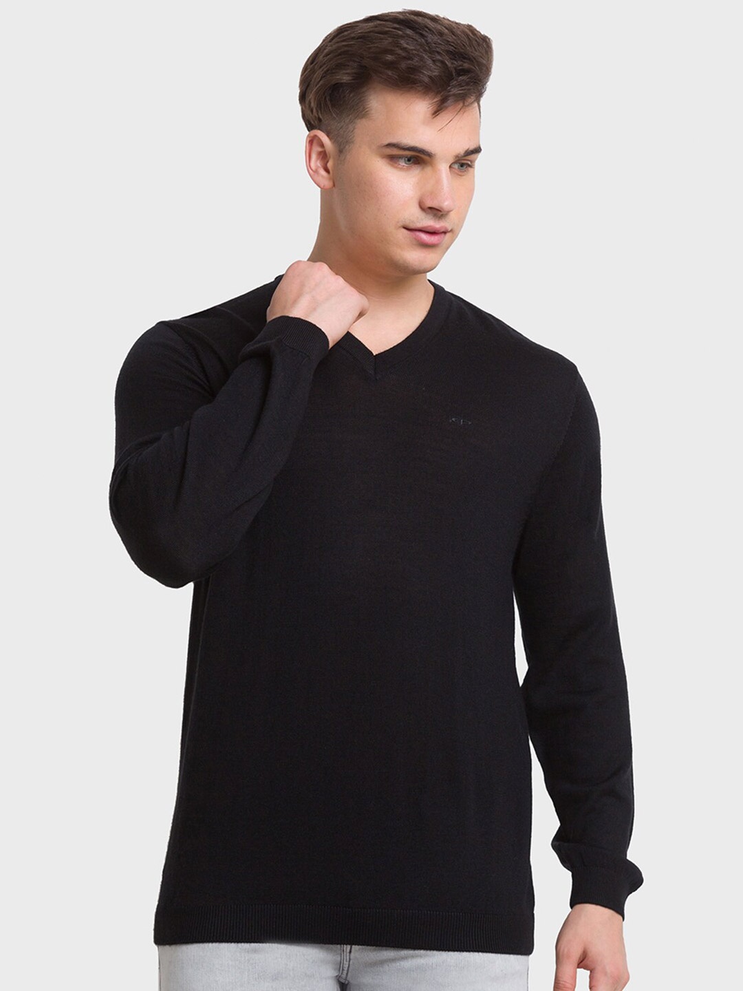 

ColorPlus Men Black Woollen Long Sleeves Fashion
