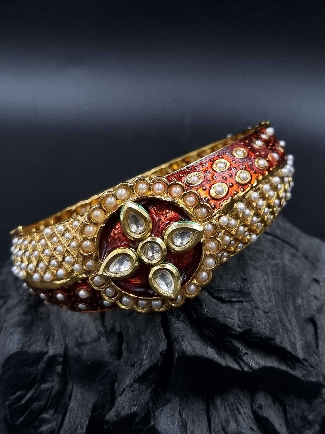 

Anouk Gold Plated Bead Studded Ethnic Rajasthani Bangles