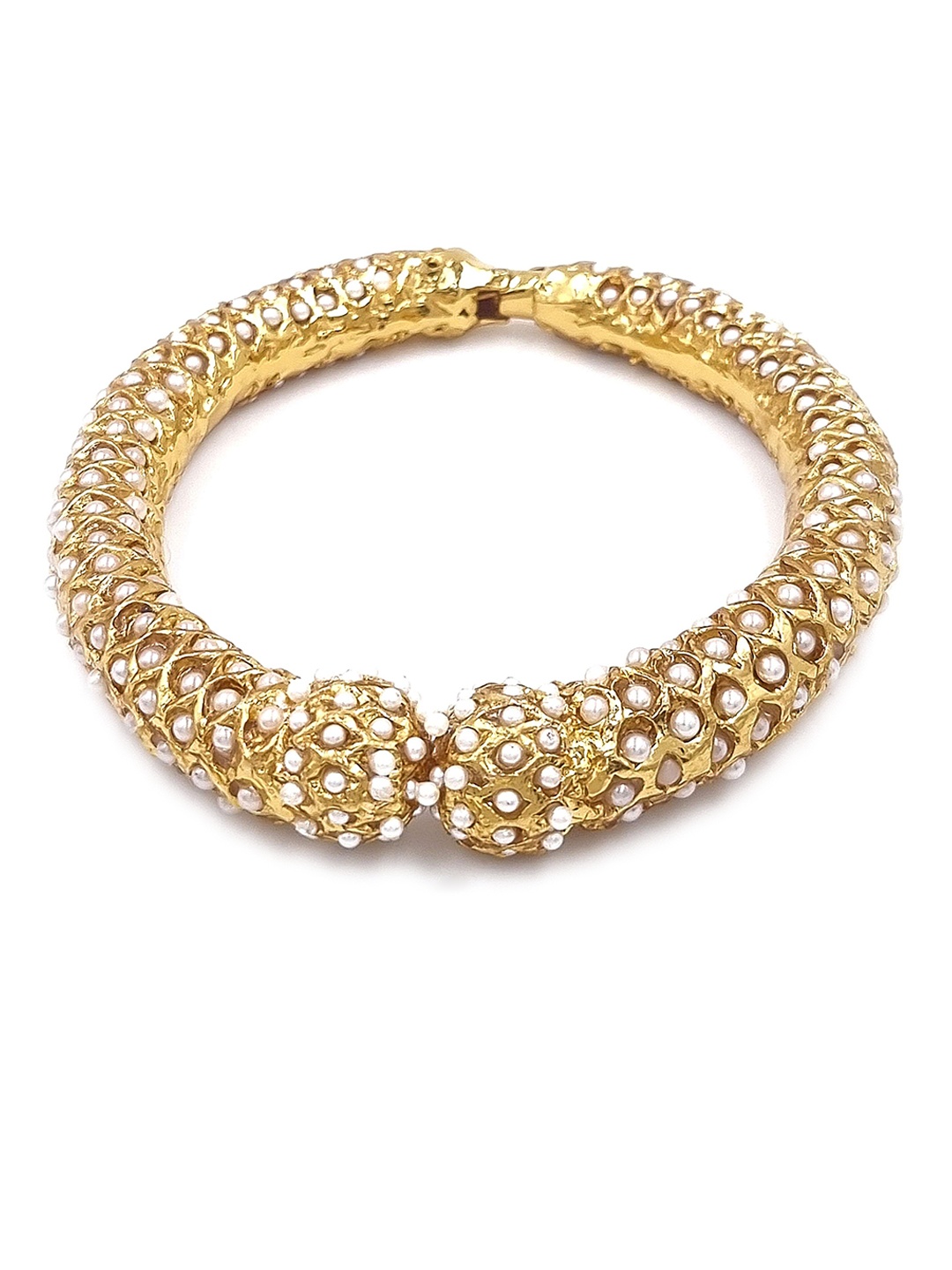 

Anouk White Gold Plated Pearl Studded Ethnic Rajasthani Bangles