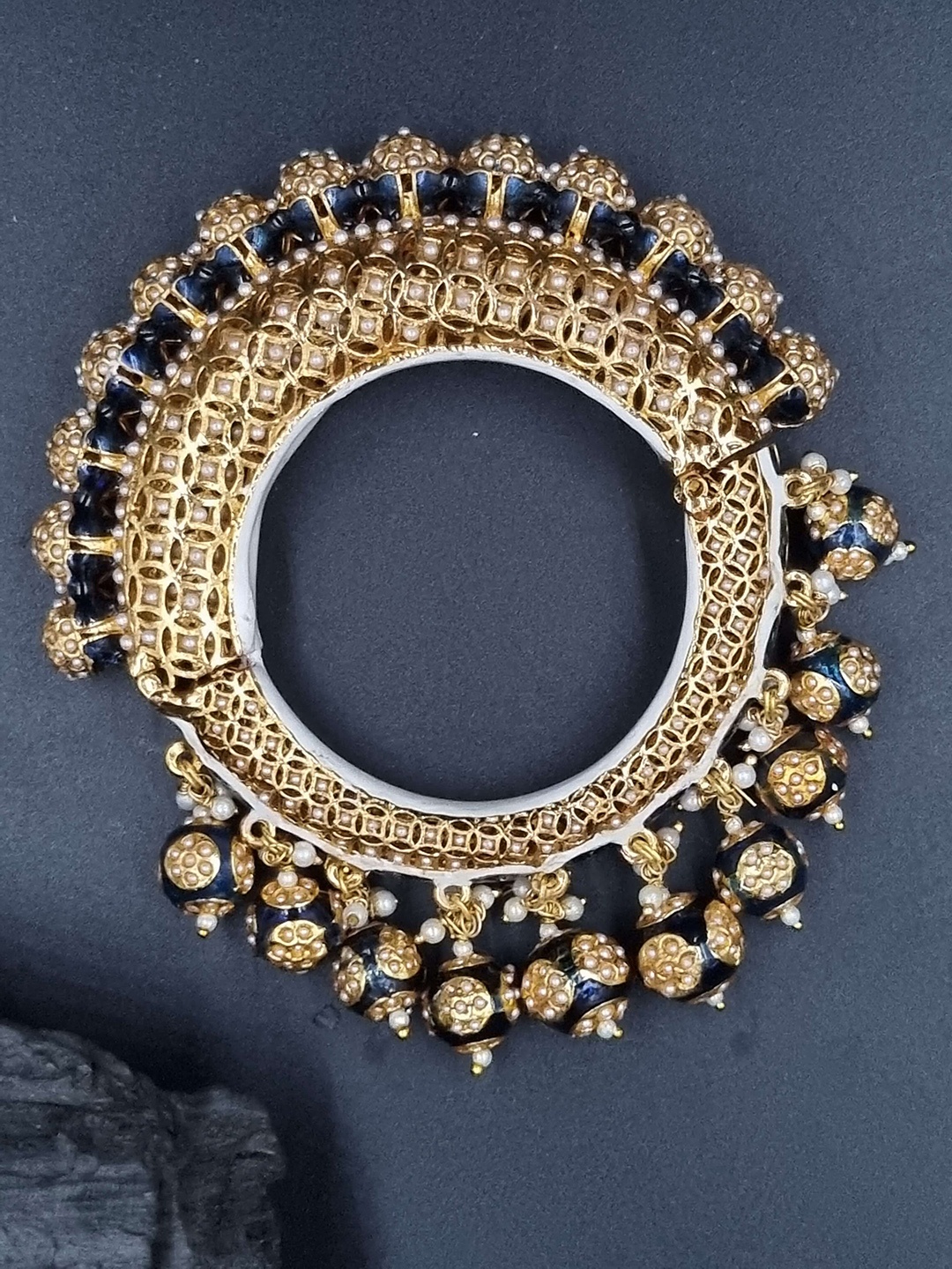 

Anouk Gold-Plated Rajasthani Pearl Beaded Bangle