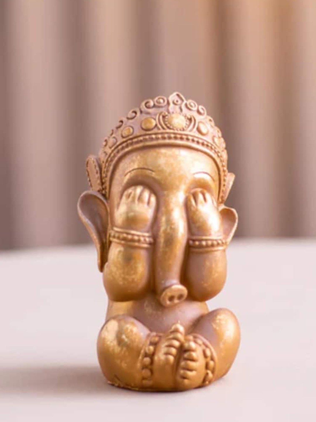 

THEDECORKART Brown Ganesh God Idol Ceramic Showpiece