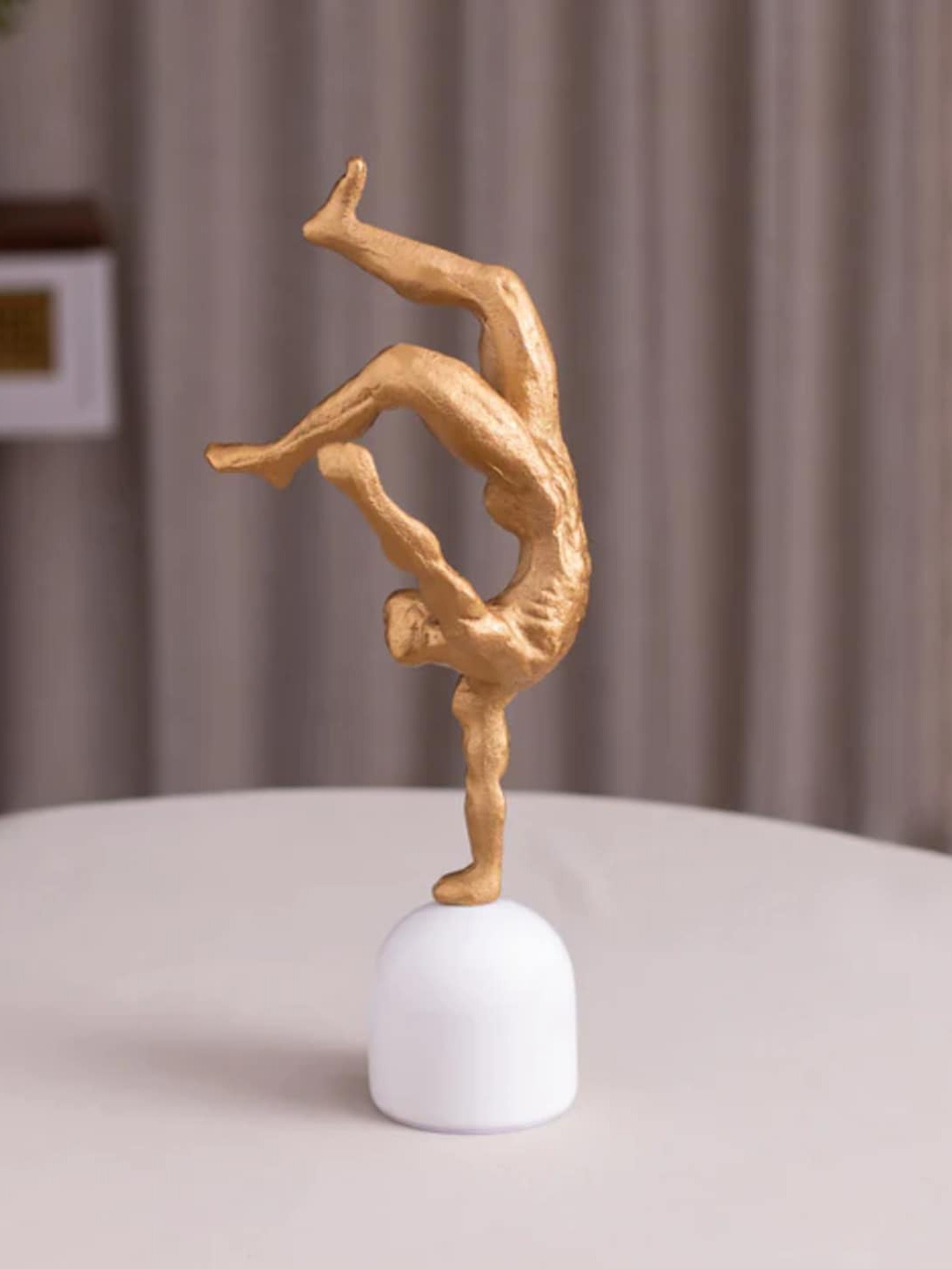 

THEDECORKART Brown Ceramic Yogasana Showpiece