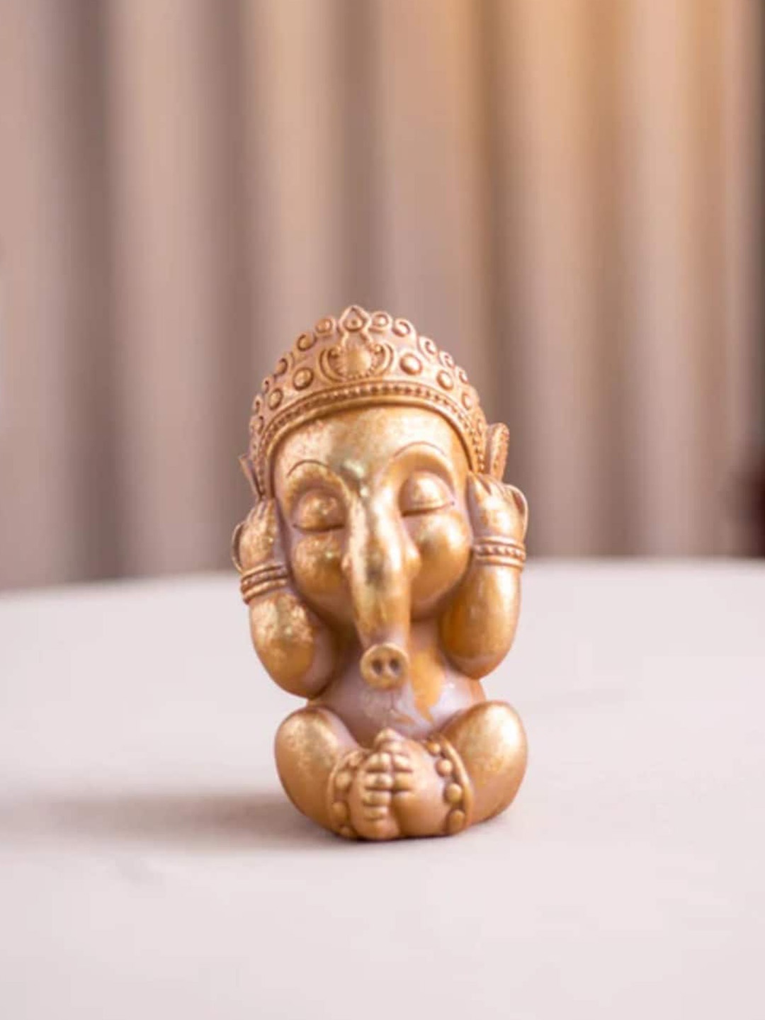 

THEDECORKART Bronze Lord Ganesha Idol Showpiece