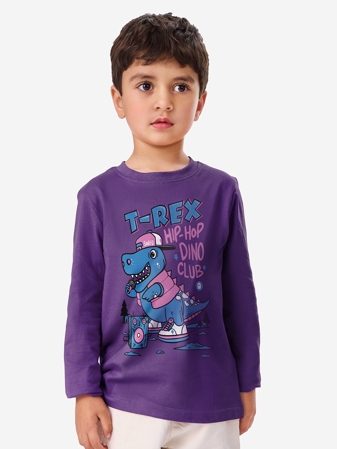 

The Souled Store Boys Graphic Printed Pure Cotton T-shirt, Purple