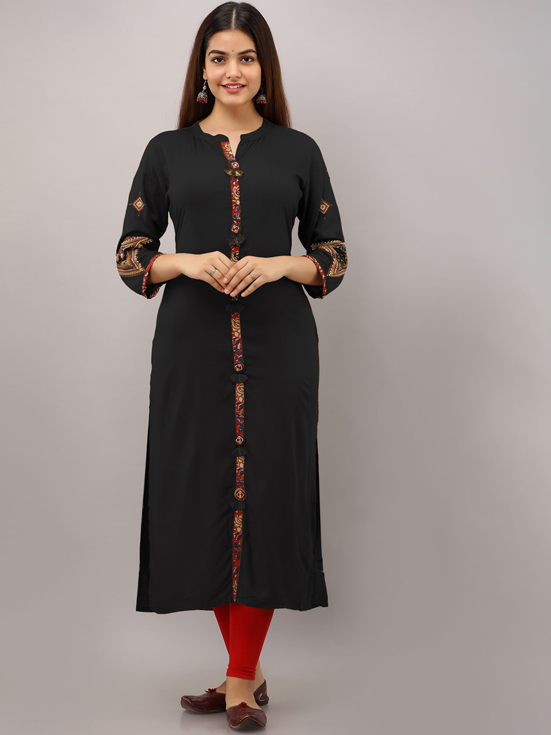 

BAESD Mandarin Collar Kurta, Black