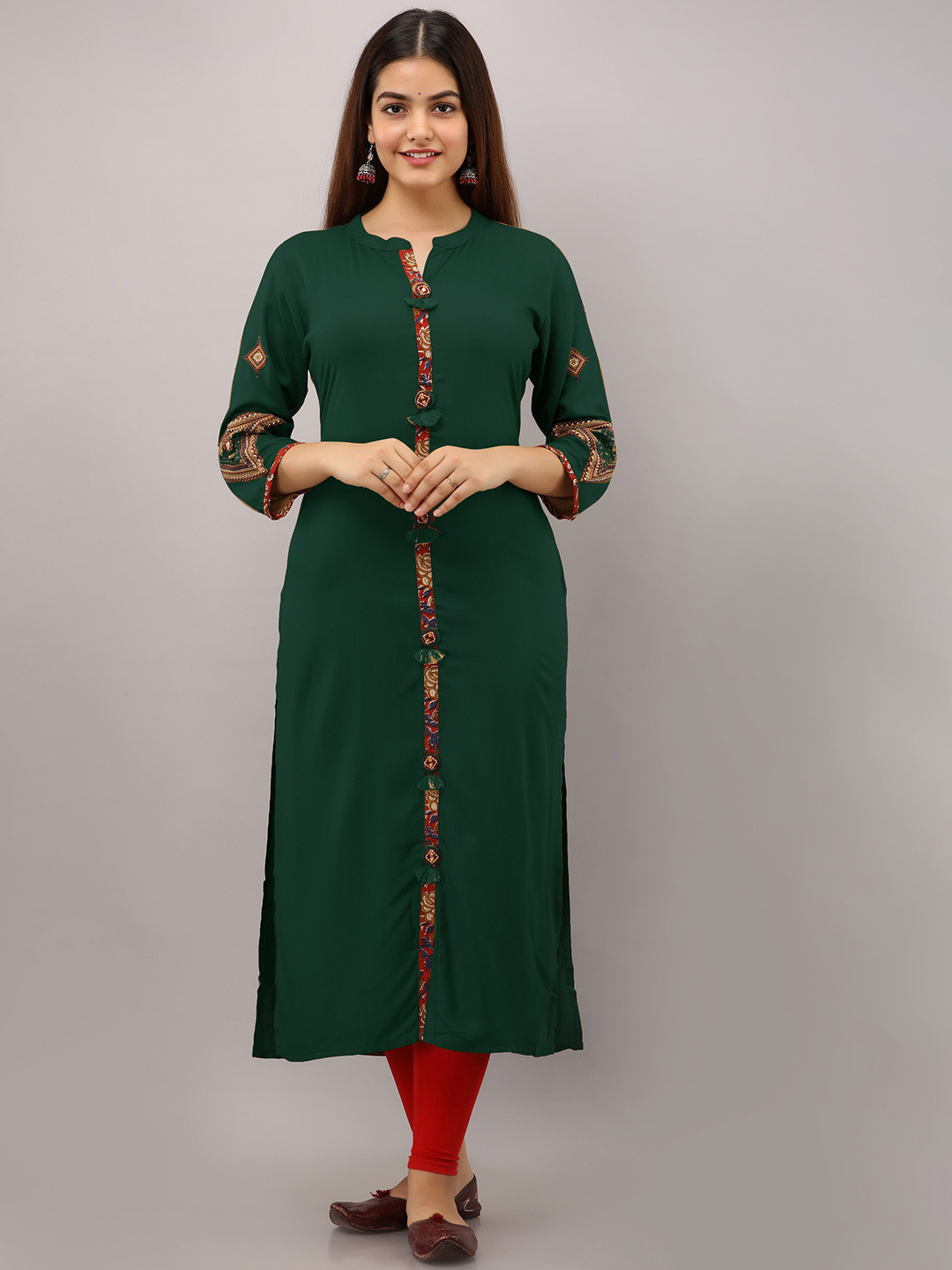 

BAESD Mandarin Collar Kurta, Green