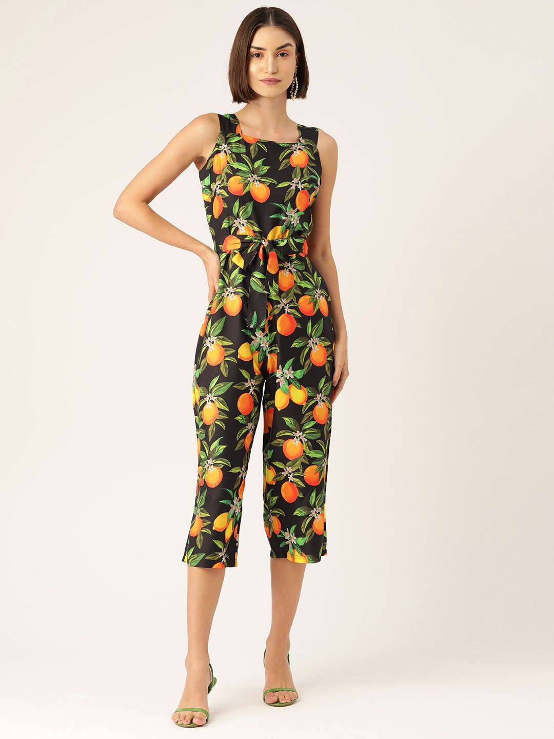 

SIRIKIT Floral Printed Basic Jumpsuit, Black