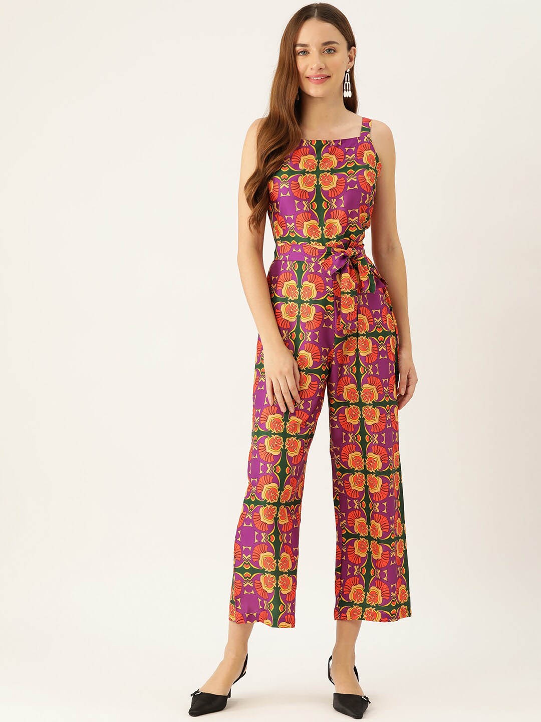 

SIRIKIT Ethnic Motifs Printed Basic Jumpsuit, Orange