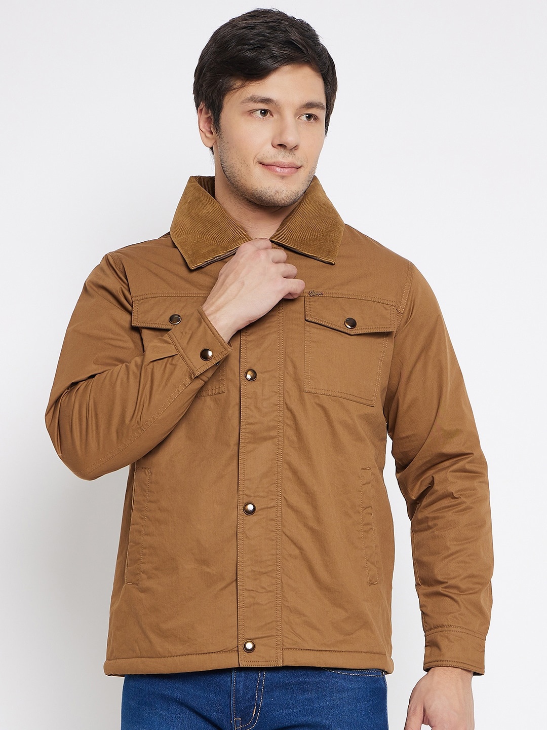 

Okane Spread Collar Lightweight Cotton Tailored Jacket, Tan