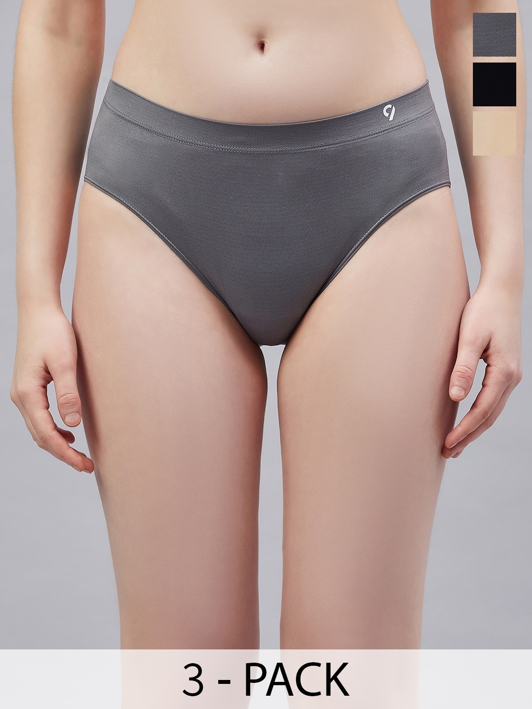 

C9 AIRWEAR Seamless Pack of 3 Bikini Briefs, Black