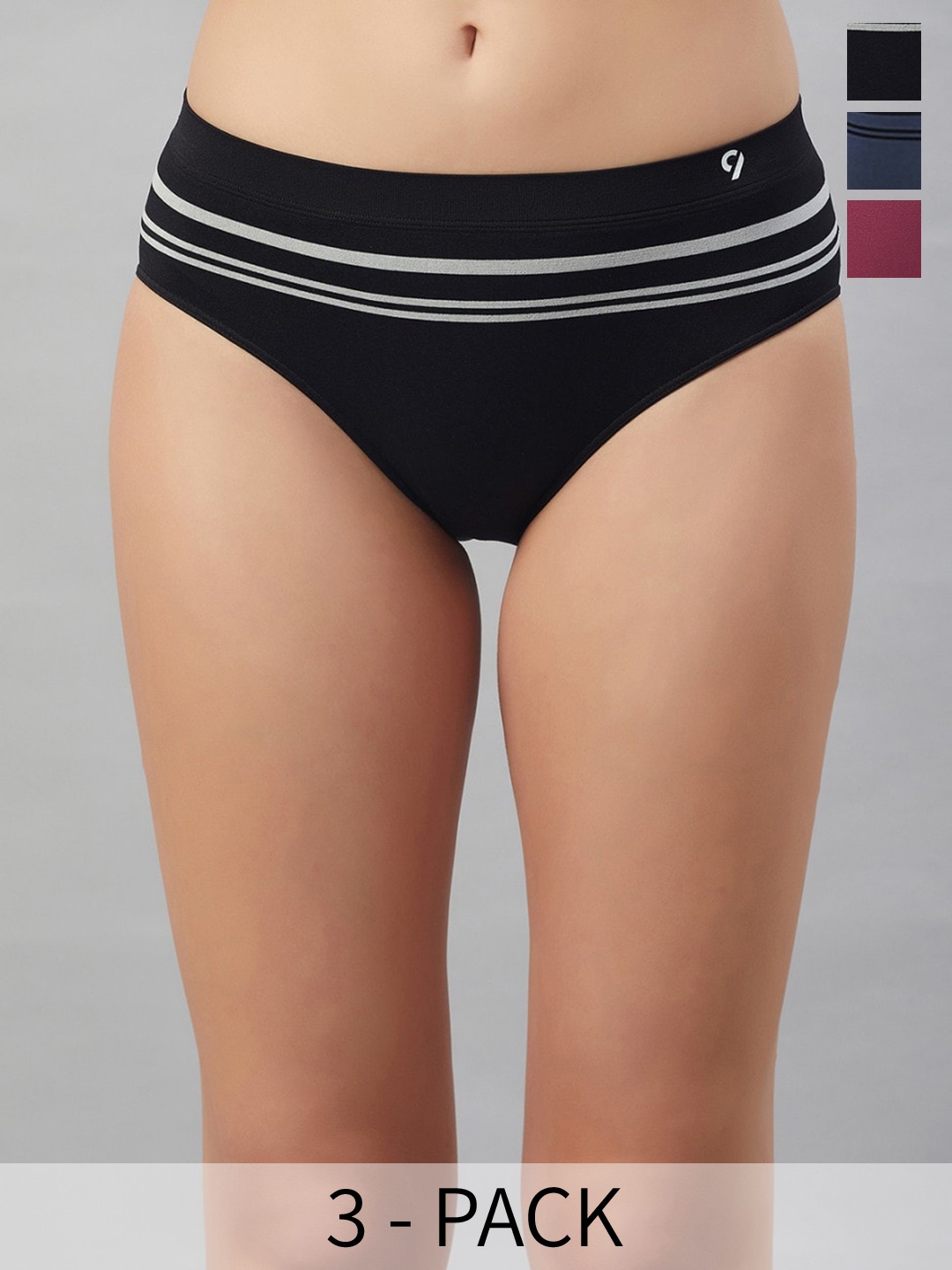 

C9 AIRWEAR Seamless Pack Of 3 Bikini Briefs, Black