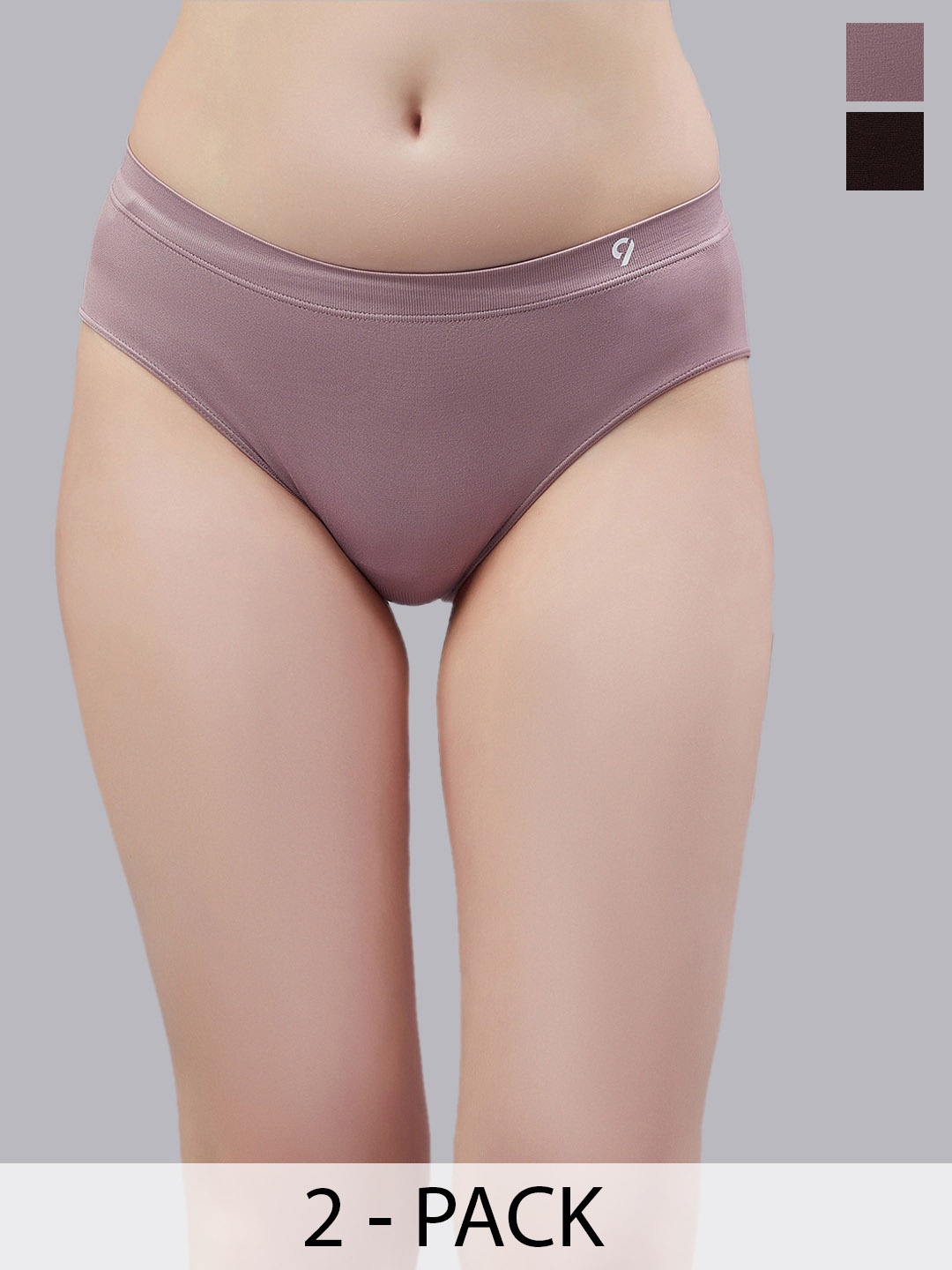 

C9 AIRWEAR Pack Of 2 Seamless Bikini Briefs, Coffee brown