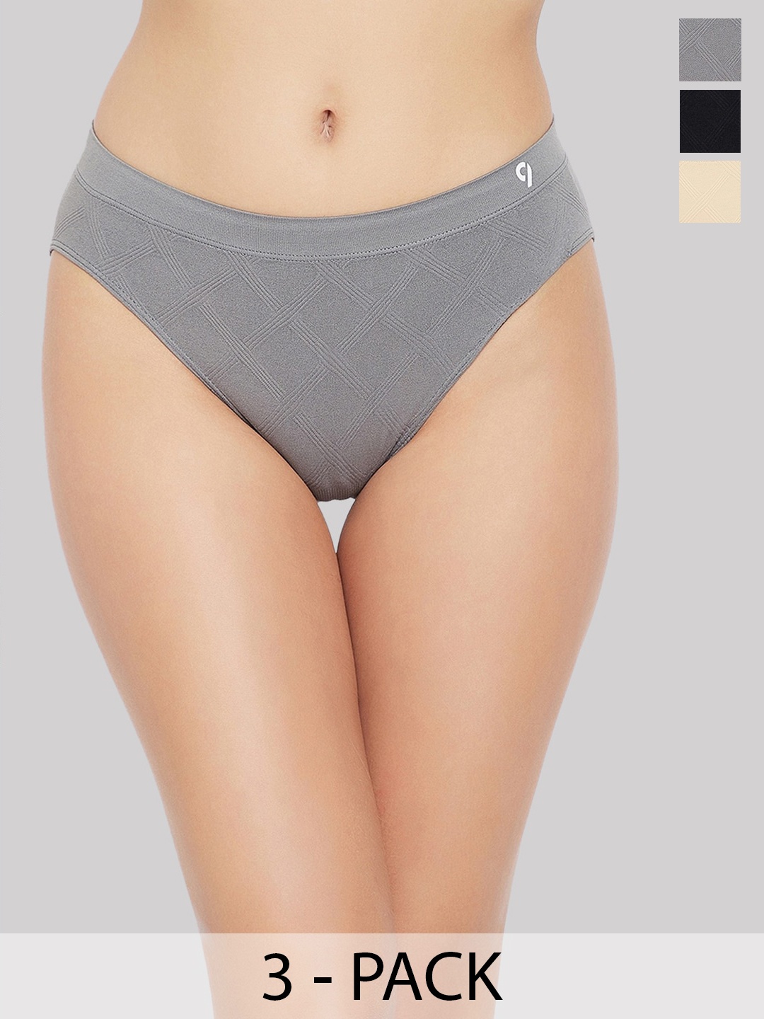 

C9 AIRWEAR Seamless Pack Of 3 Bikini Briefs, Grey