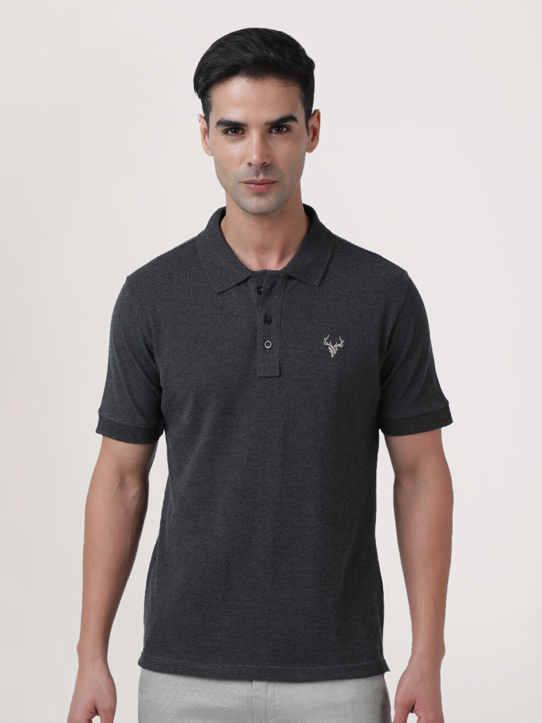 

IVOC Polo Collar Cotton T-shirt, Grey