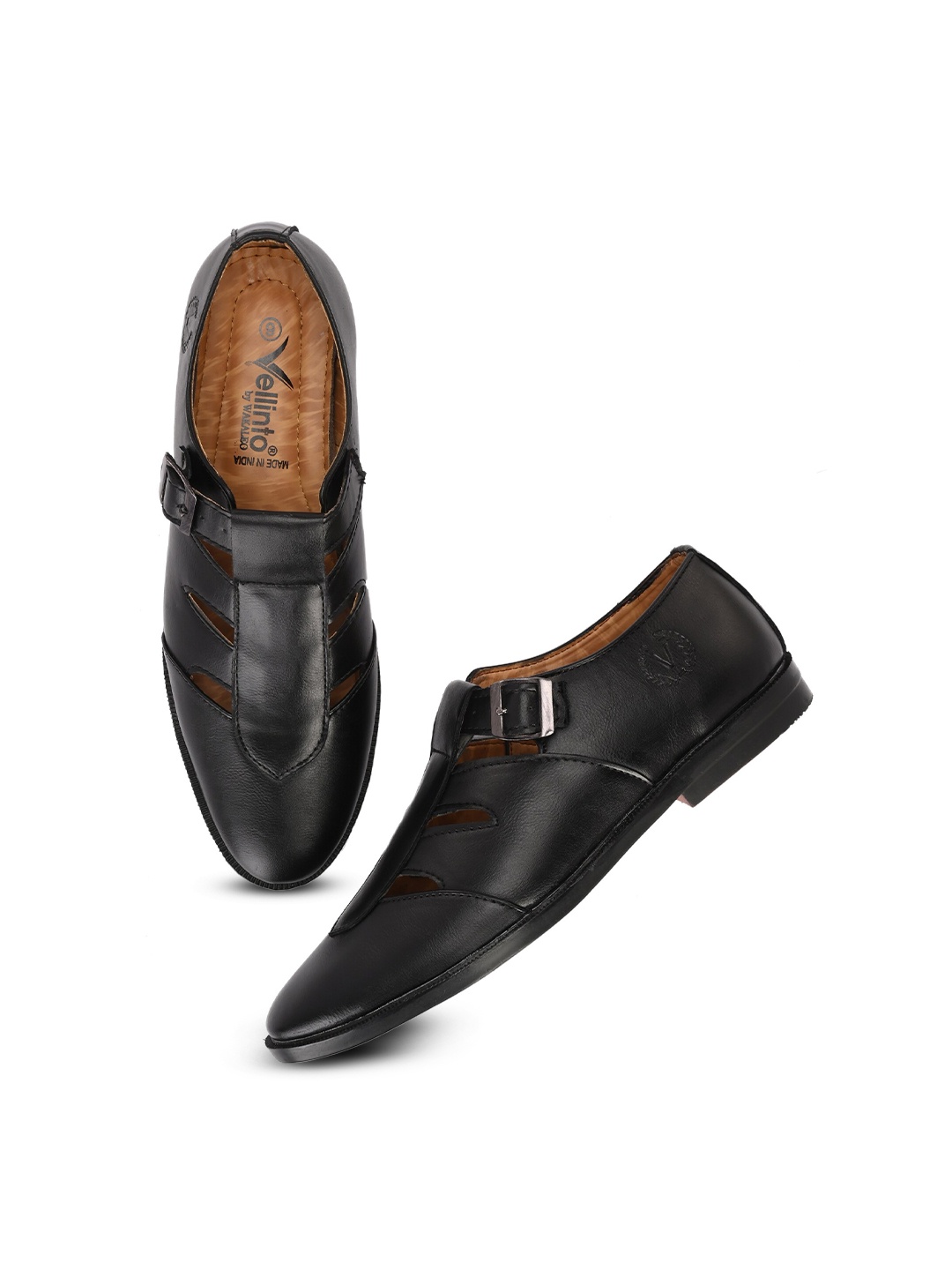 

Vellinto Men FALCON Textured Shoe-Style Sandals, Black