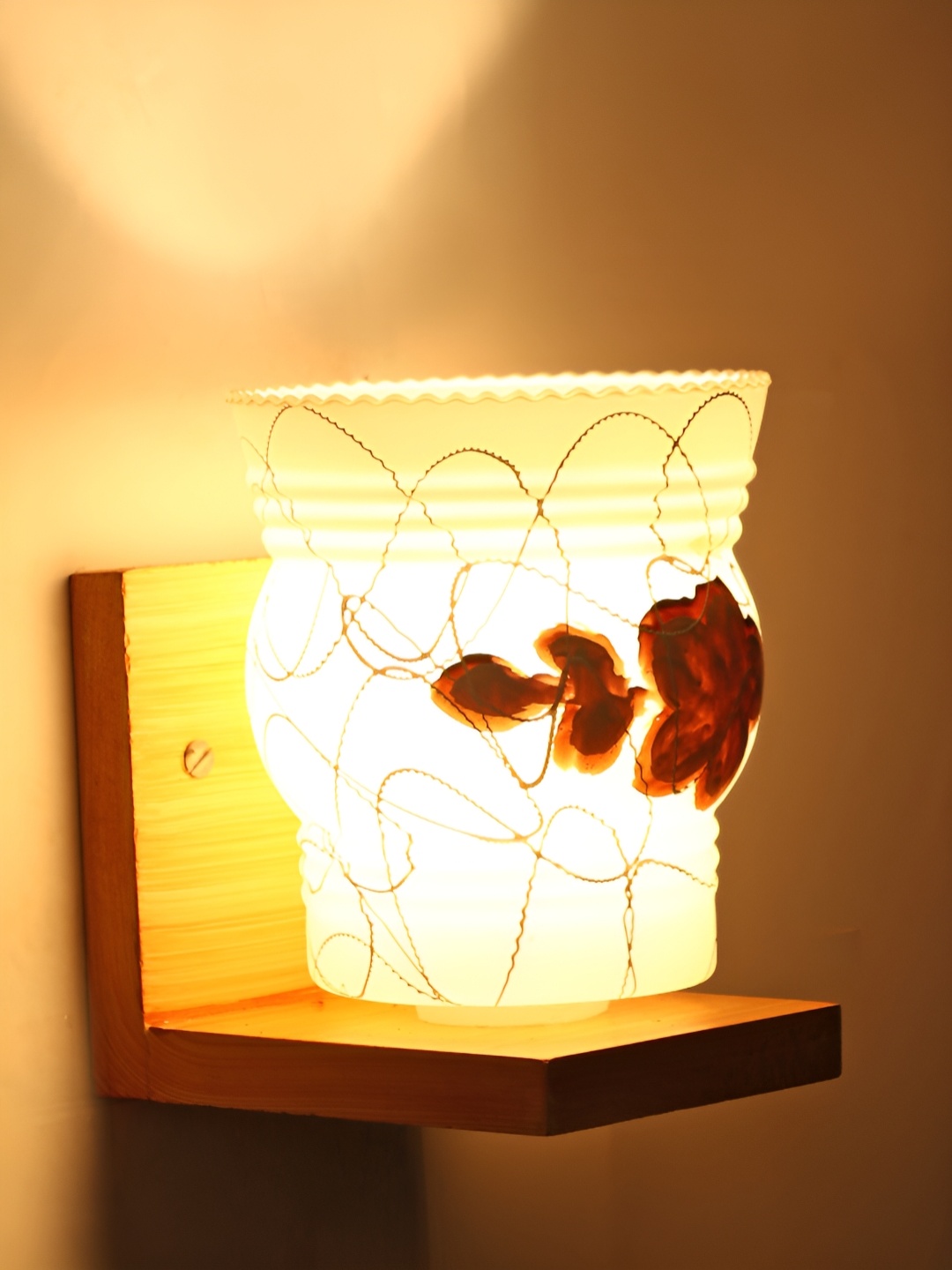 

Afast White and Brown Glass Wall Lamp