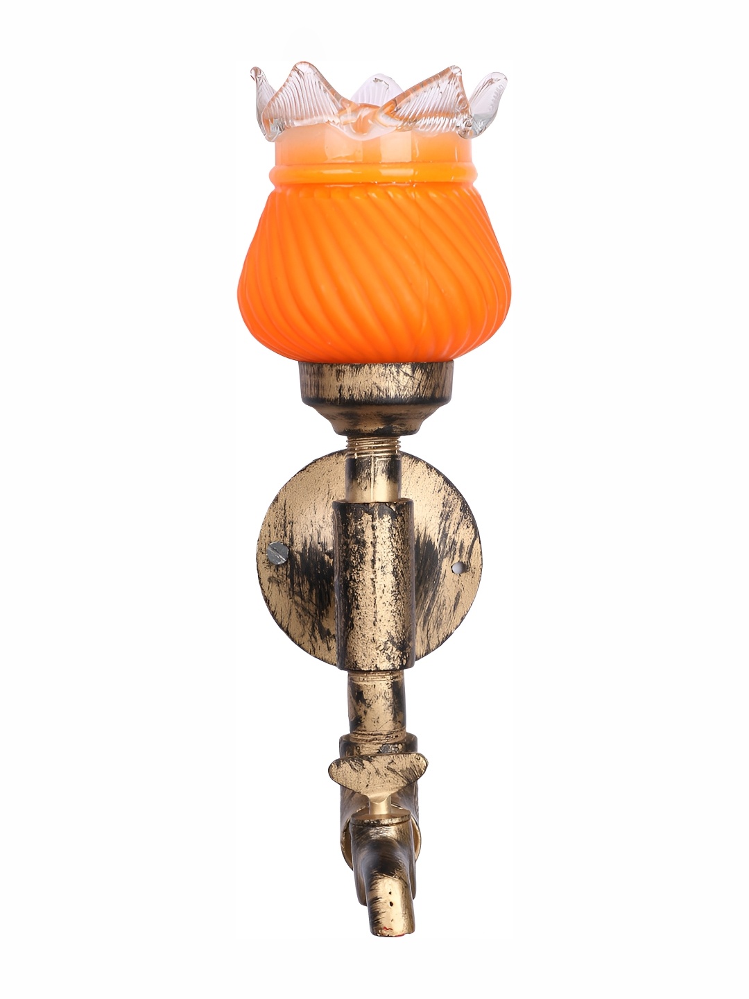 

Afast Orange & Bronze Textured Glass Contemporary Wall Lamp