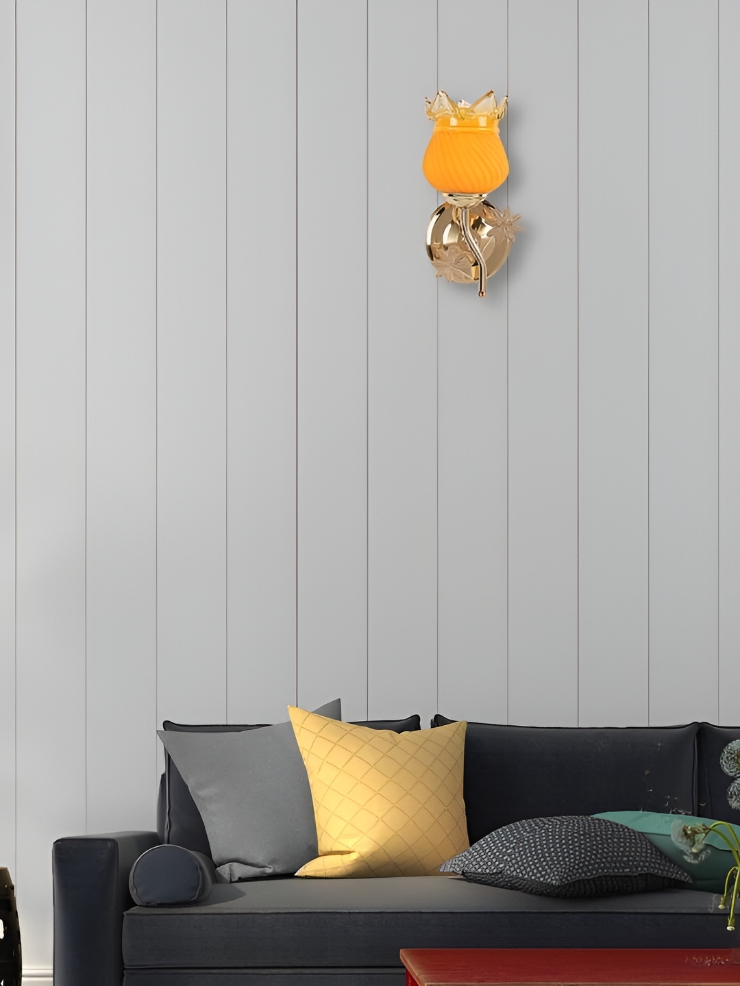 

Afast Yellow Textured Glass Contemporary Wall Lamp