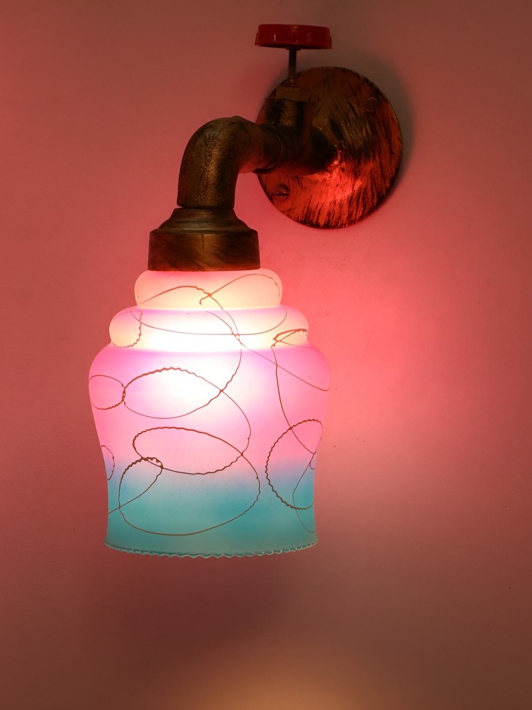 

Afast Pink and Blue Glass Wall Lamp