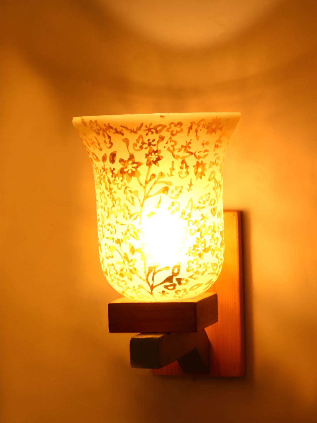 

Afast White and Brown Glass Wall Lamp