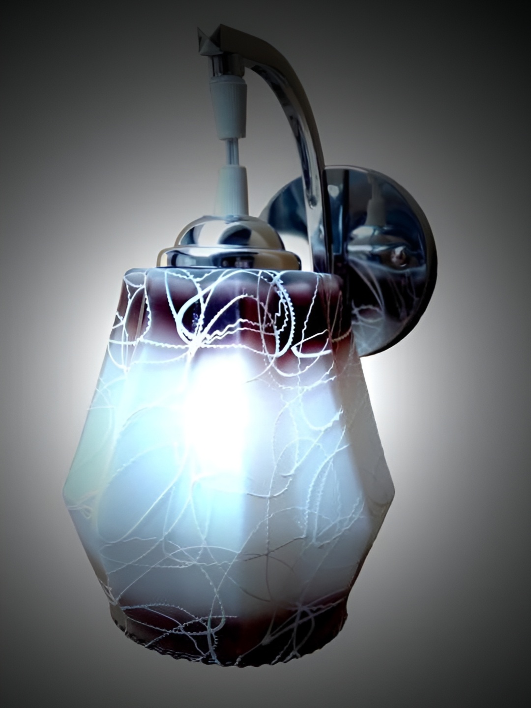 

Afast White and Silver Toned Glass Wall Lamp