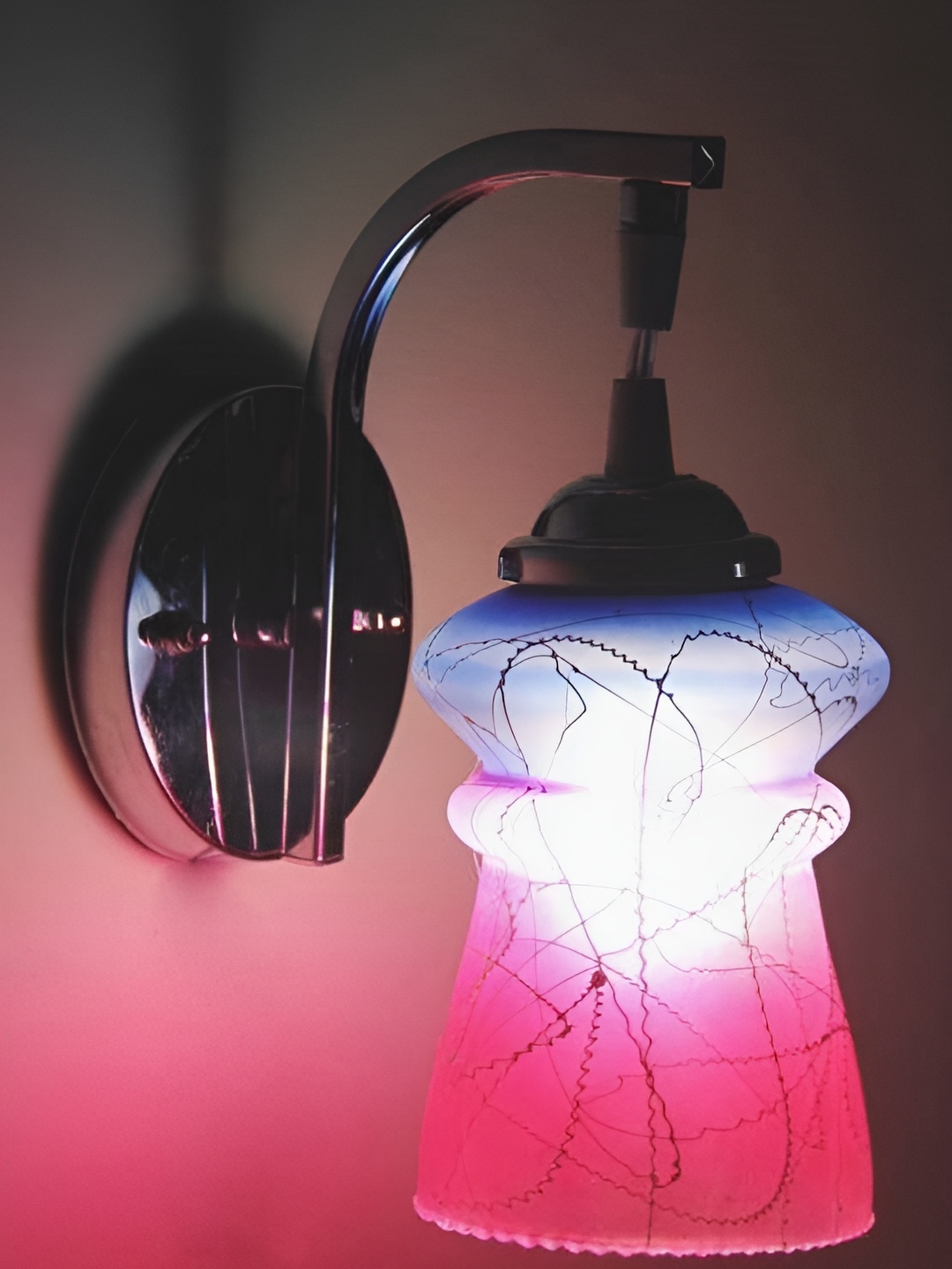 

Afast Pink & Blue Textured Glass Contemporary Wall Lamp