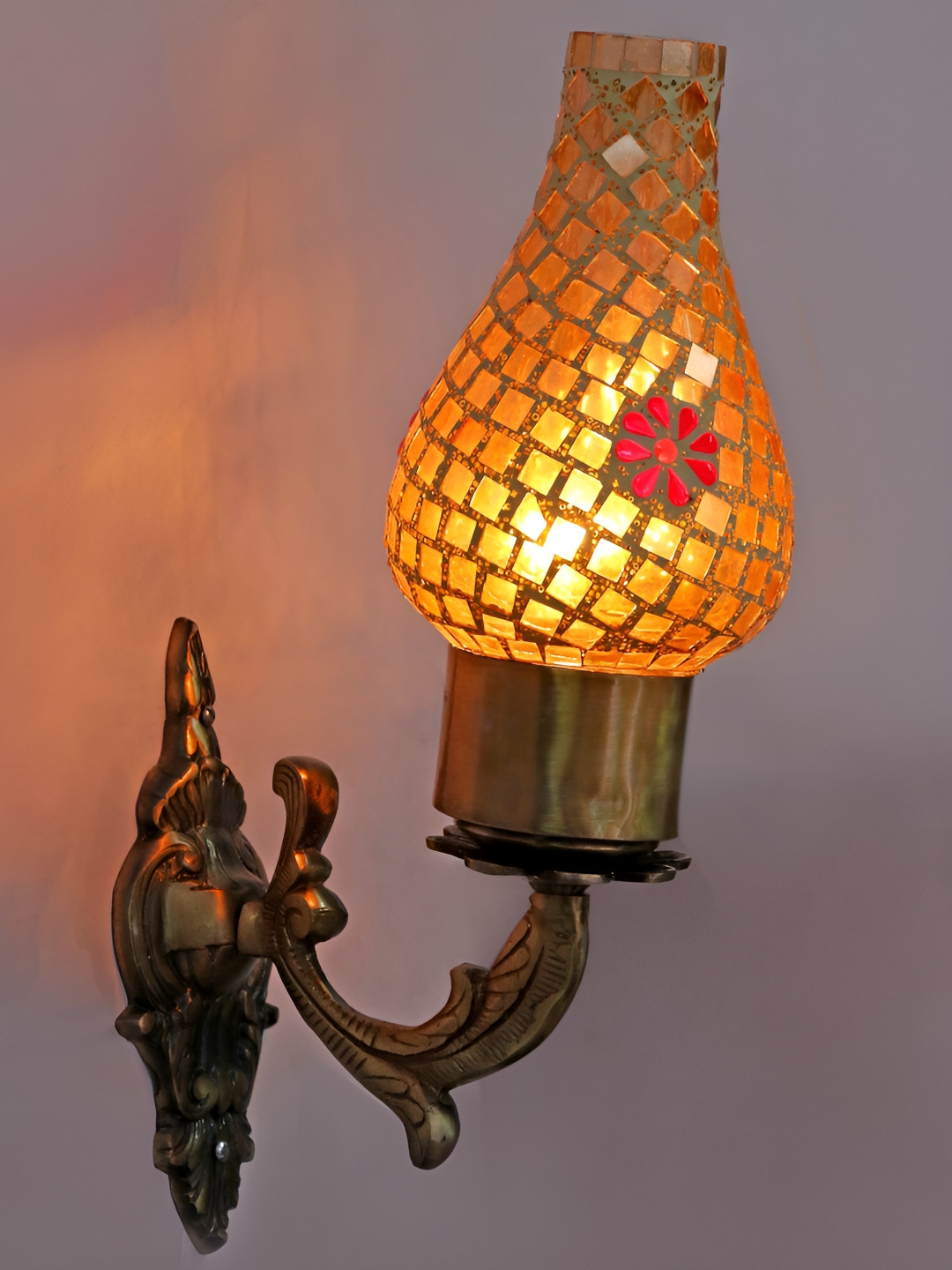 

Afast White and Gold Toned Glass Wall Lamp