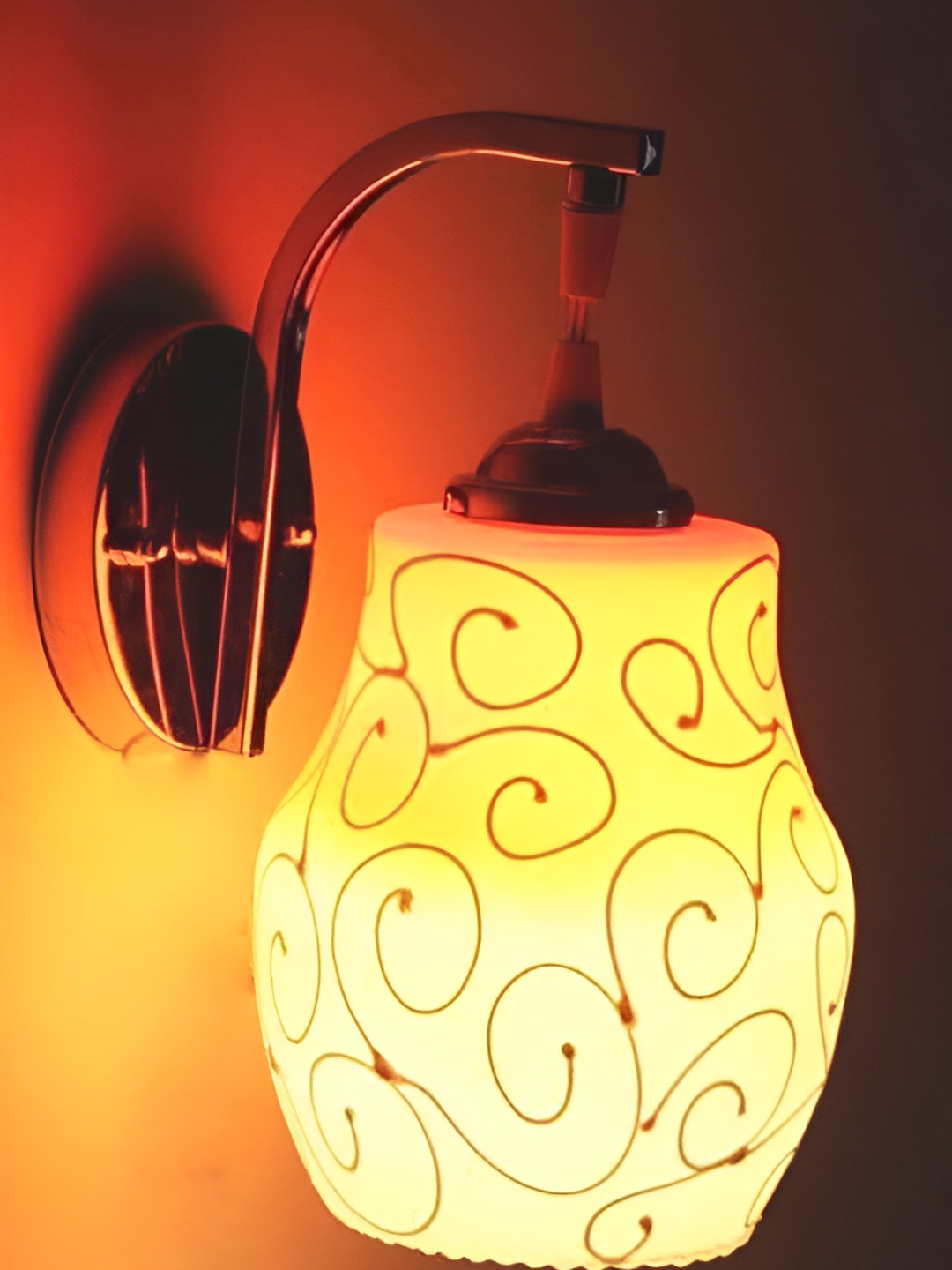 

Afast Orange & White Textured Glass Contemporary Wall Lamp