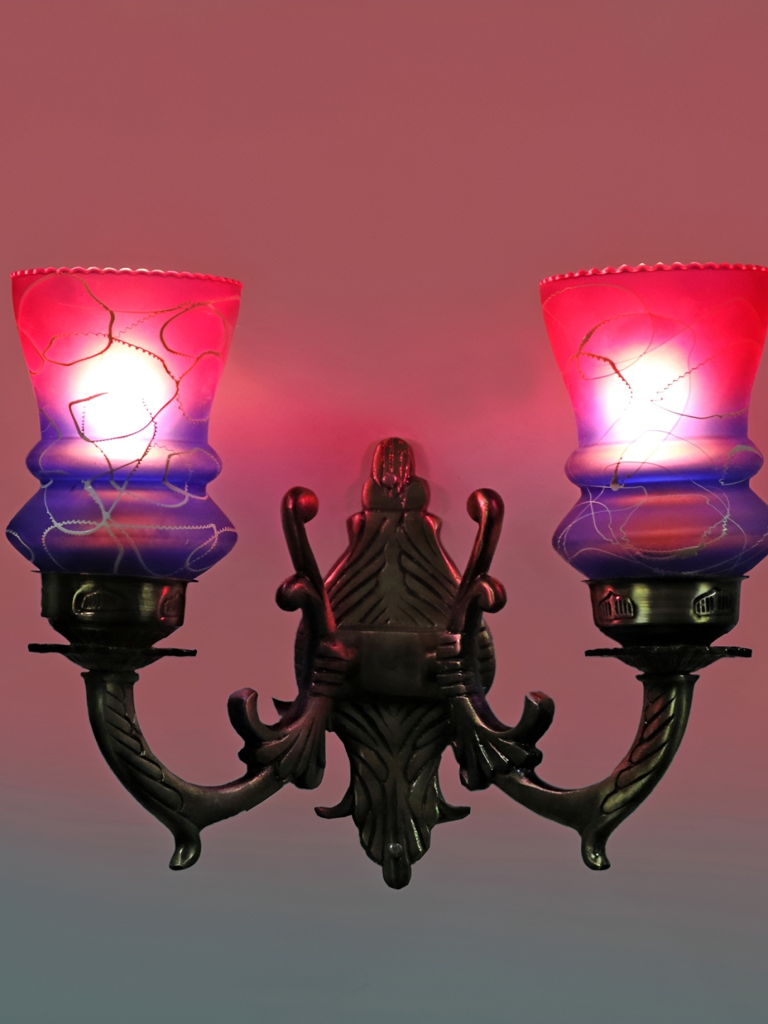 

Afast Purple & Blue Printed Glass Contemporary Wall Lamp
