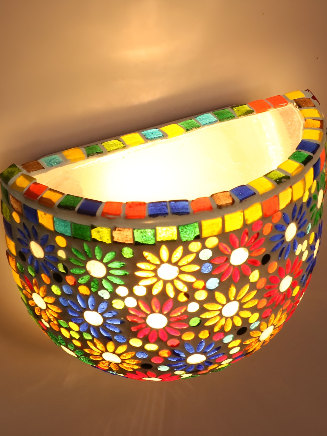 

Afast White & Blue Textured Glass Contemporary Wall Lamp