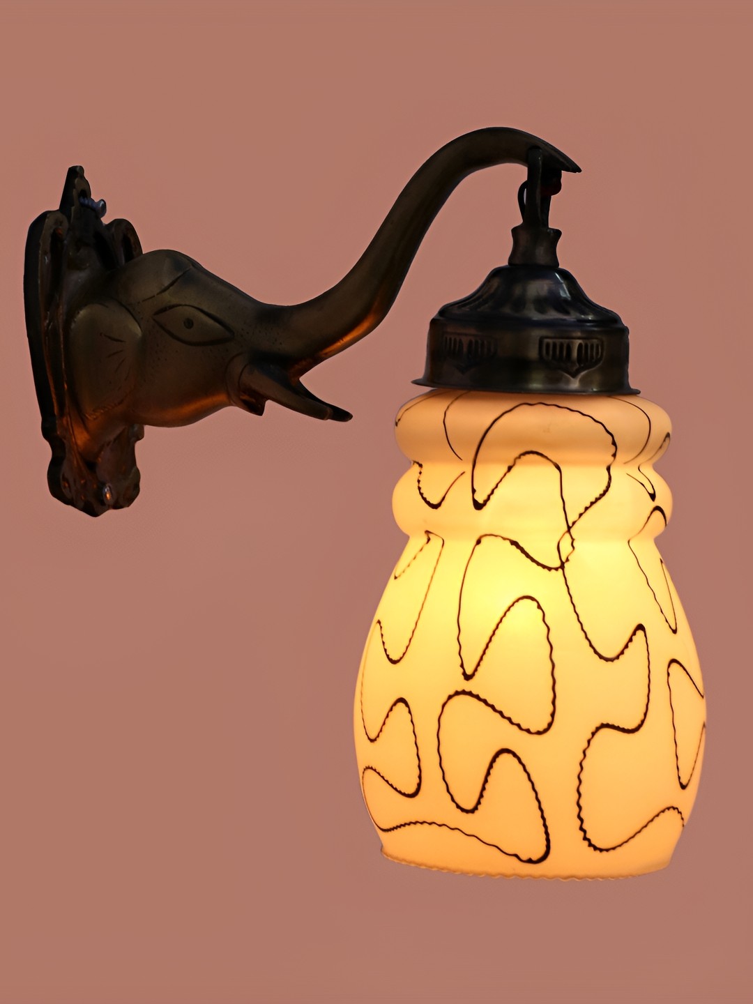 

Afast White and Gold Toned Glass Wall Lamp