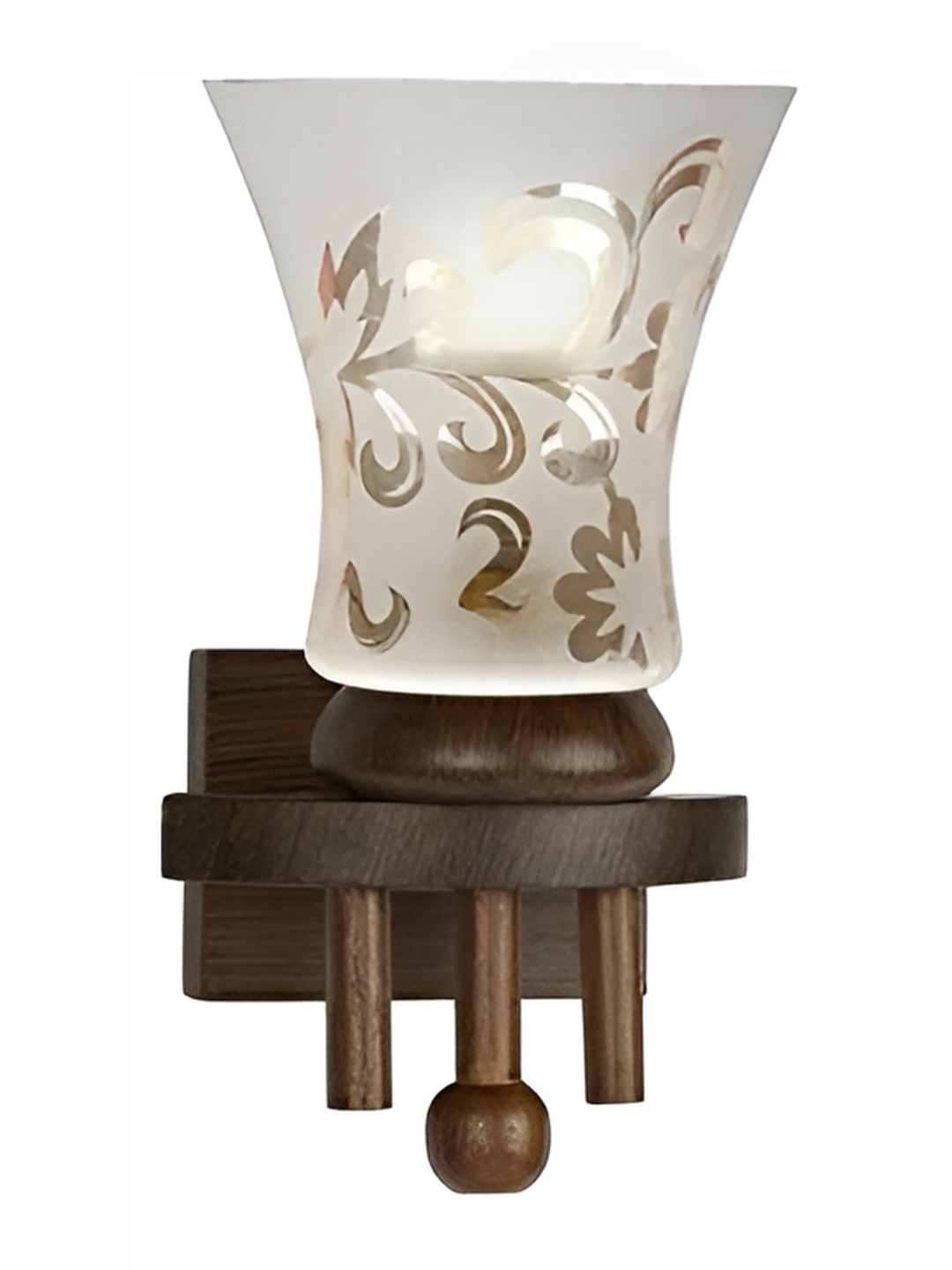 

Afast White & Brown Printed Cylinder Shaped Glass Contemporary Wall Lamp