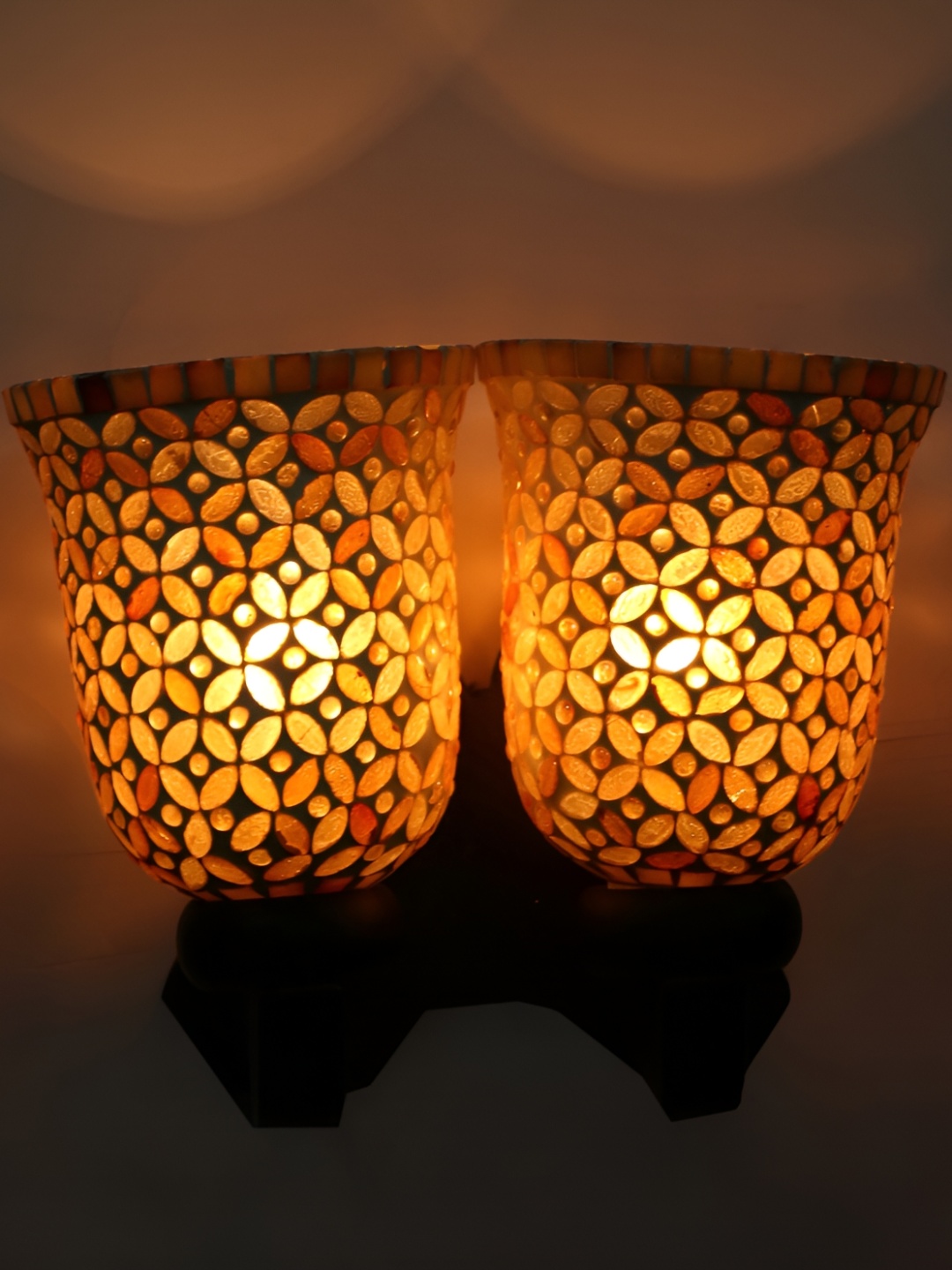 

Afast white and Brown Glass Wall Lamp