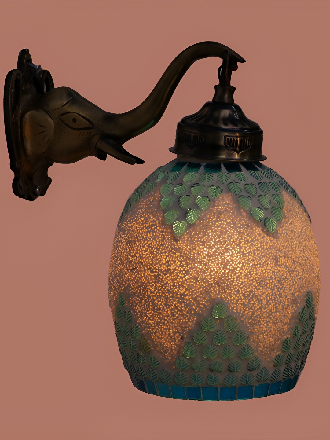 

Afast Brown Contemporary Glass Wall Lamp, Bronze