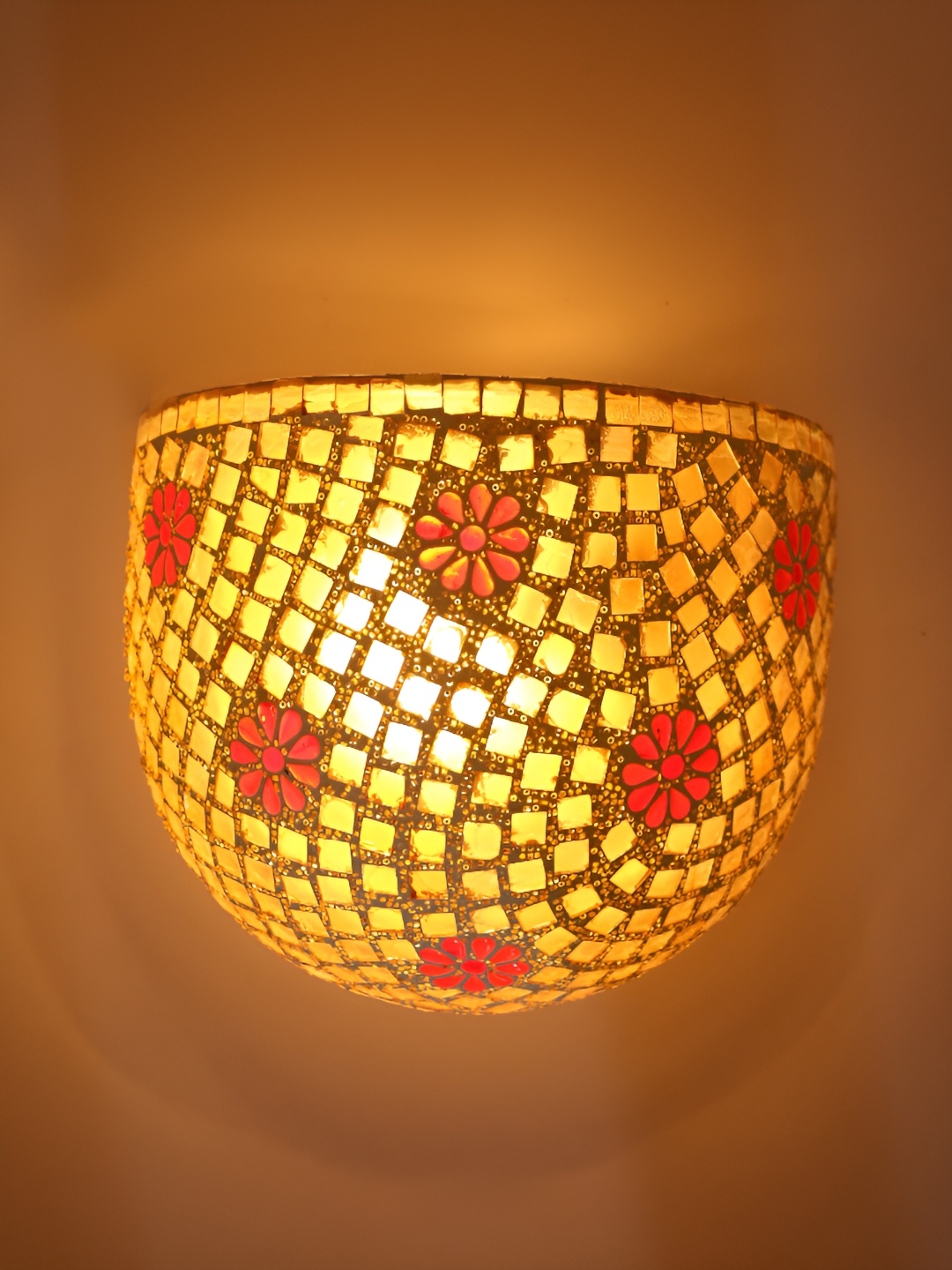 

Afast White and Maroon Glass Wall Lamp