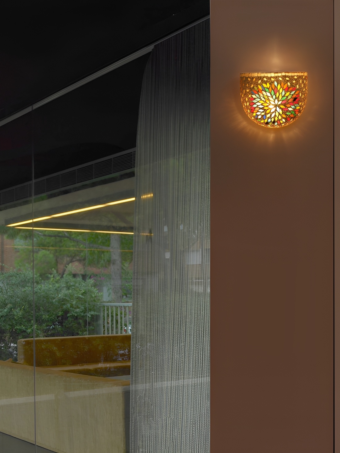 

Afast Cream & Red Textured Glass Contemporary Wall Lamp