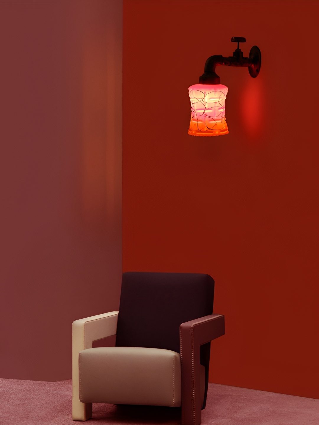 

Afast Pink & Yellow Textured Glass Contemporary Wall Lamp