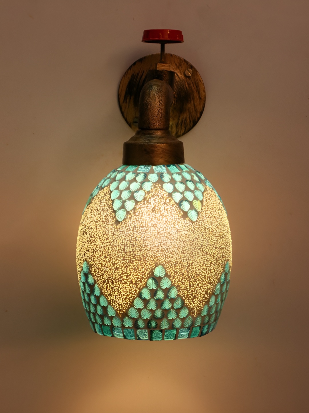 

Afast White & Blue Textured Cylinderical Glass Contemporary Wall Lamp