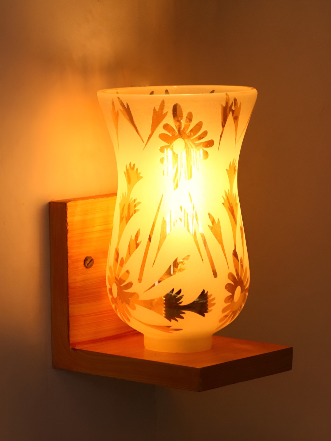 

Afast White and Brown Glass Wall Lamp