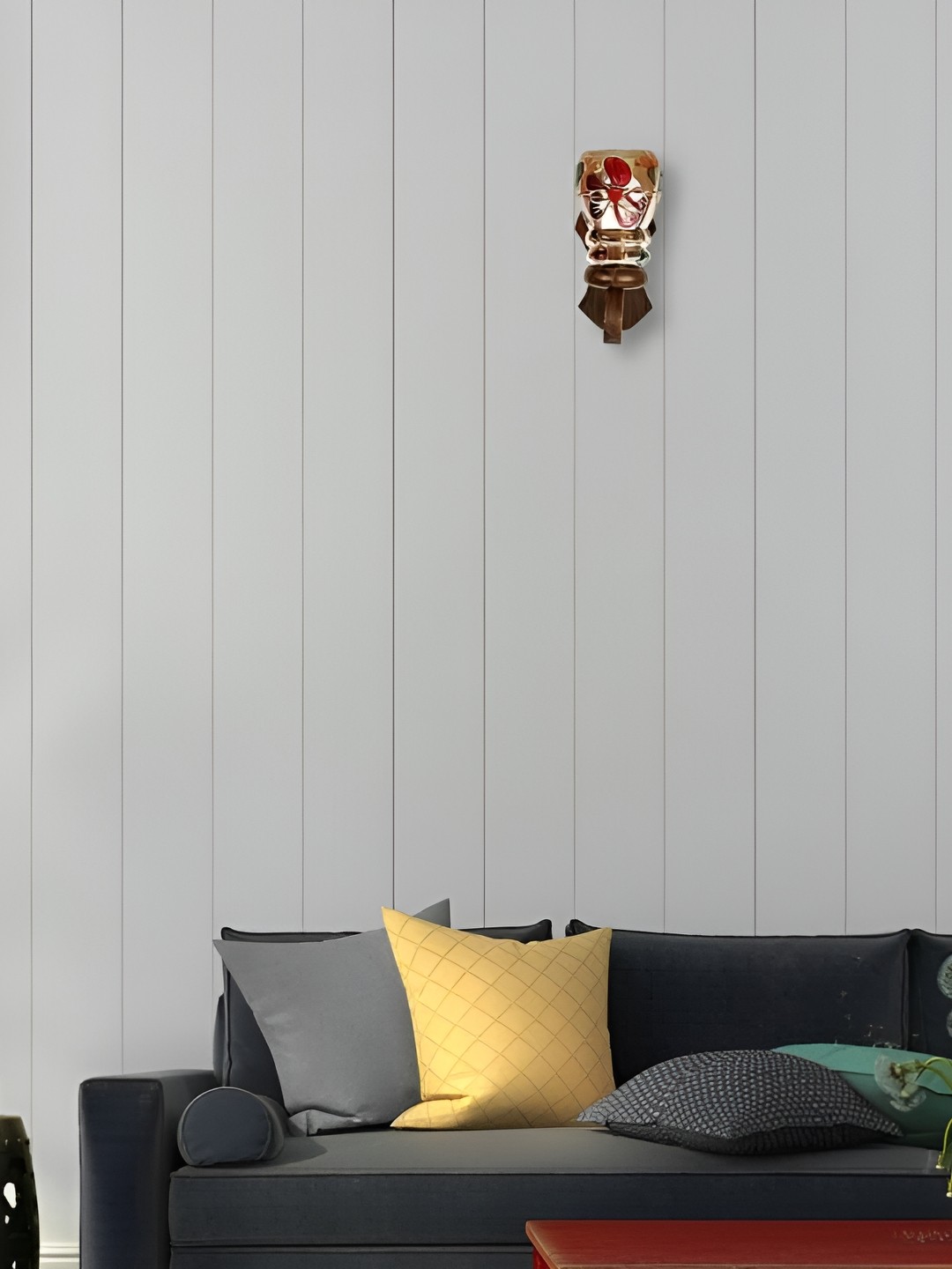 

Afast Red & Brown Printed Cylinder Shaped Glass Contemporary Wall Lamp