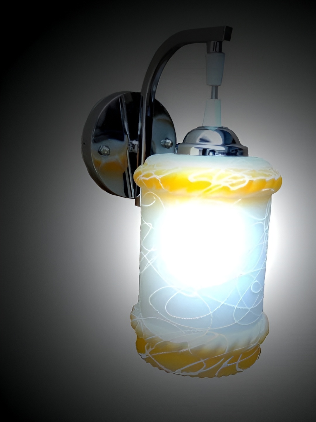 

Afast White & Brown Printed Cylinderical Glass Contemporary Wall Lamp
