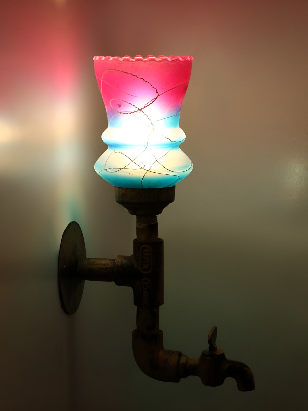 

Afast Bronze Pink Contemporary Glass Wall Lamp