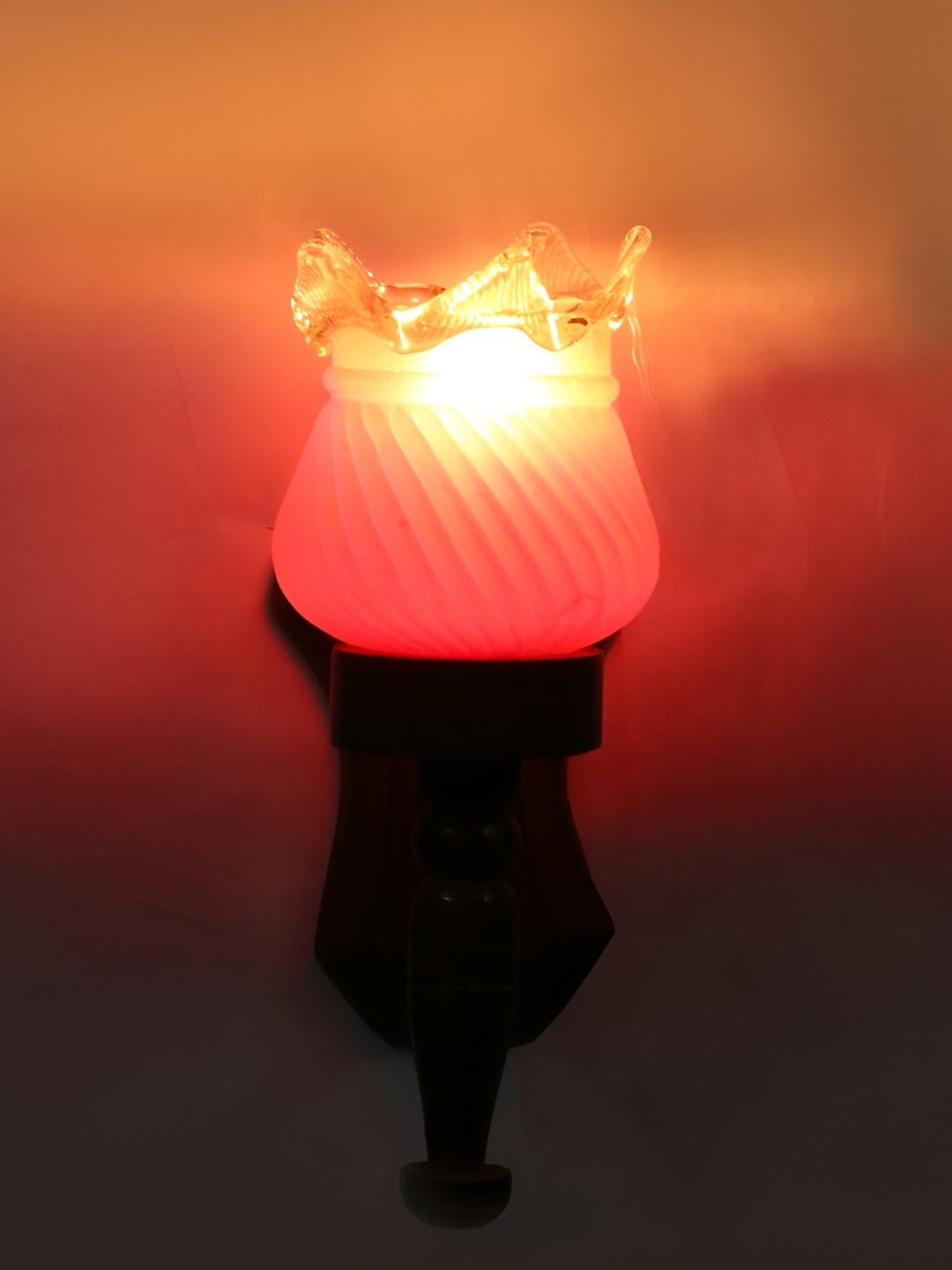 

Afast Brown Pink Glass Textured Wall Lamp