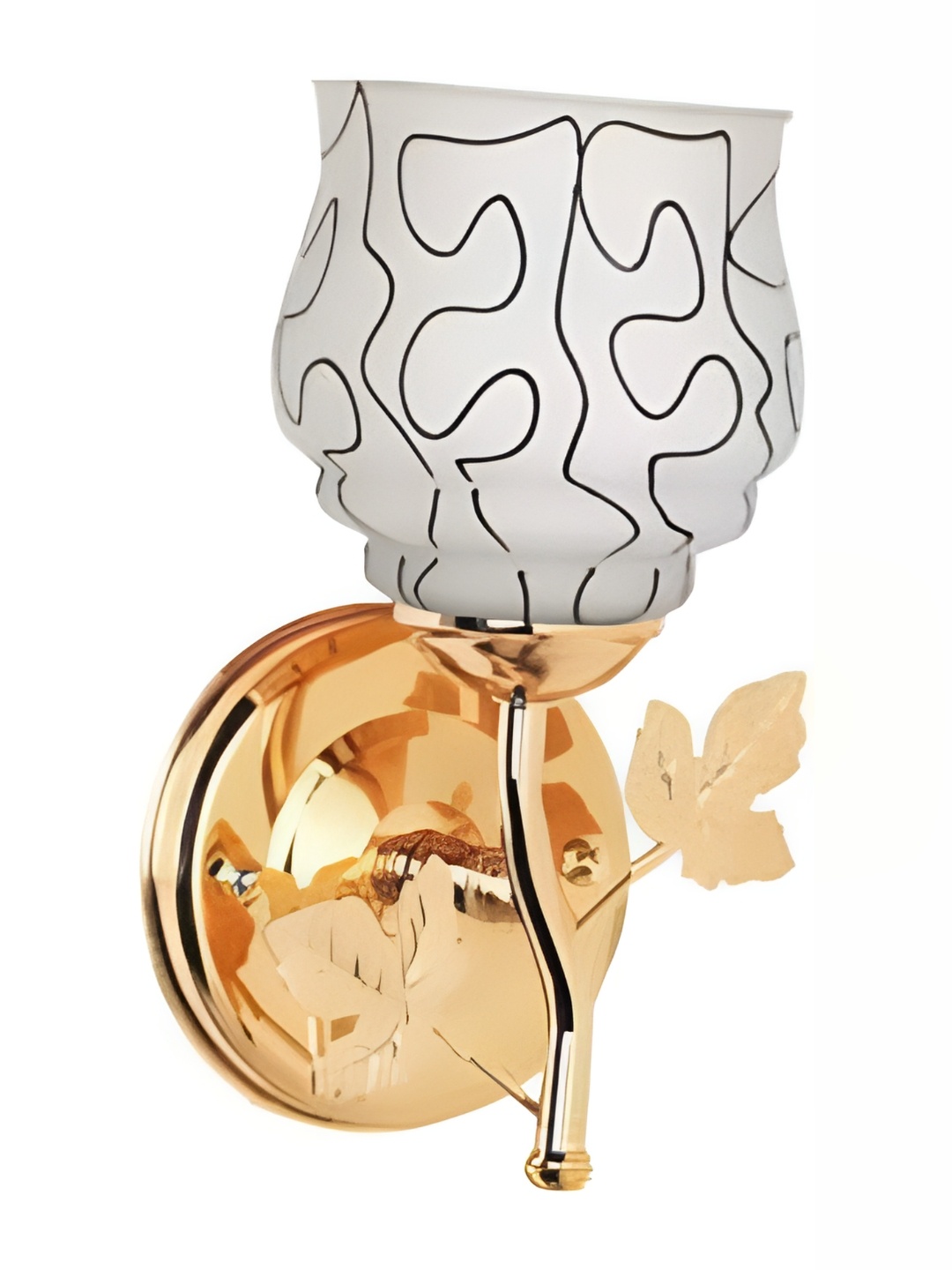 

Afast White & Black Printed Cylinder Shaped Glass Contemporary Wall Lamp