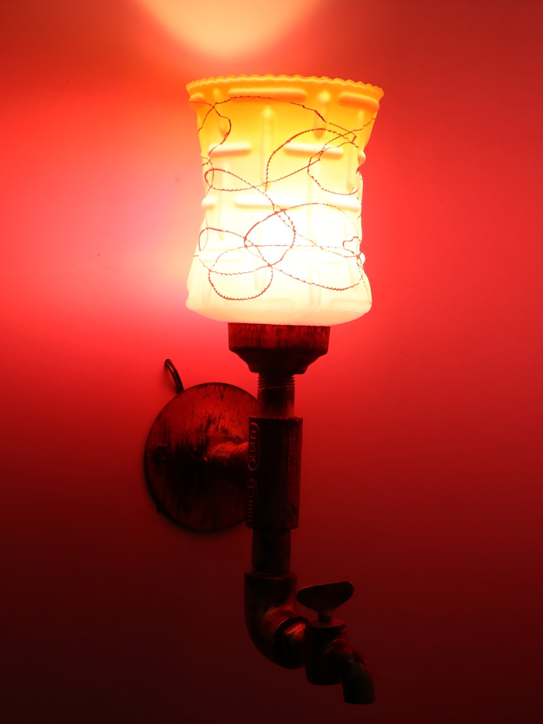 

Afast Pink and Yellow Glass Wall Lamp