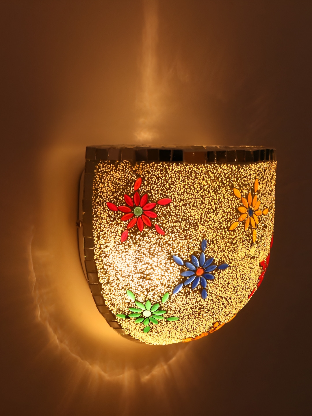 

Afast White & Blue Textured Glass Contemporary Wall Lamp